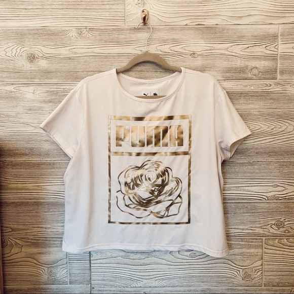 Puma Tops - PUMA metallic gold top